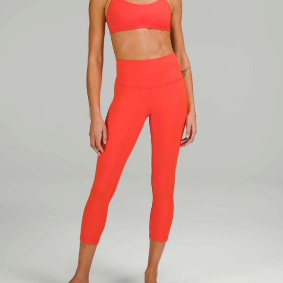 lululemon athletica Pants - Lululemon Align High-Rise Lined Crop 23" Solar Orange Size 14 Activewear Yoga